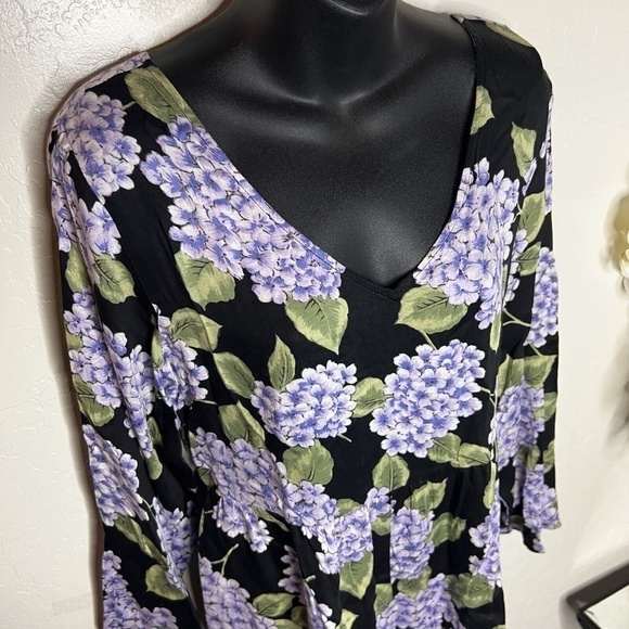 NWT Minkpink Purple Floral Print Long Sleeve Hydrangea Playsuit Romper M - Picture 3 of 8